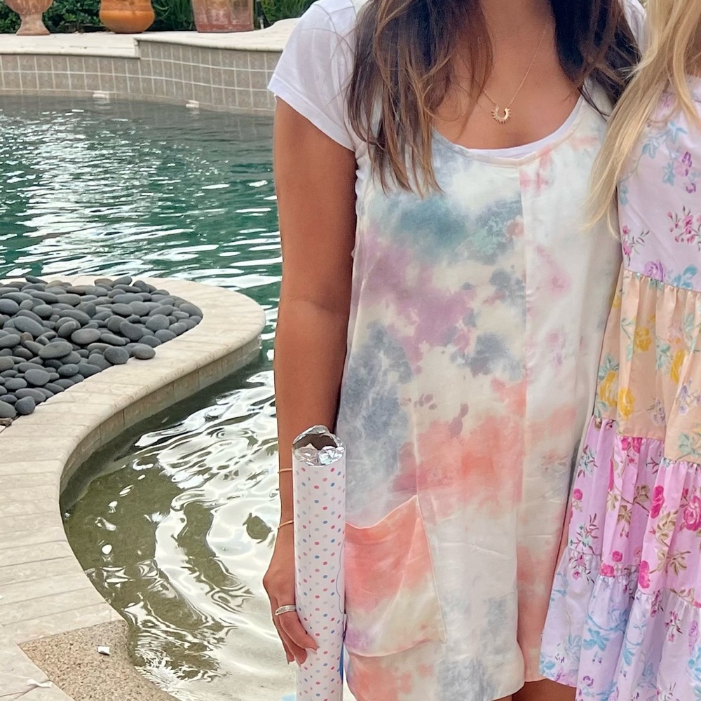 RVCA Pink and Blue Romper Medium